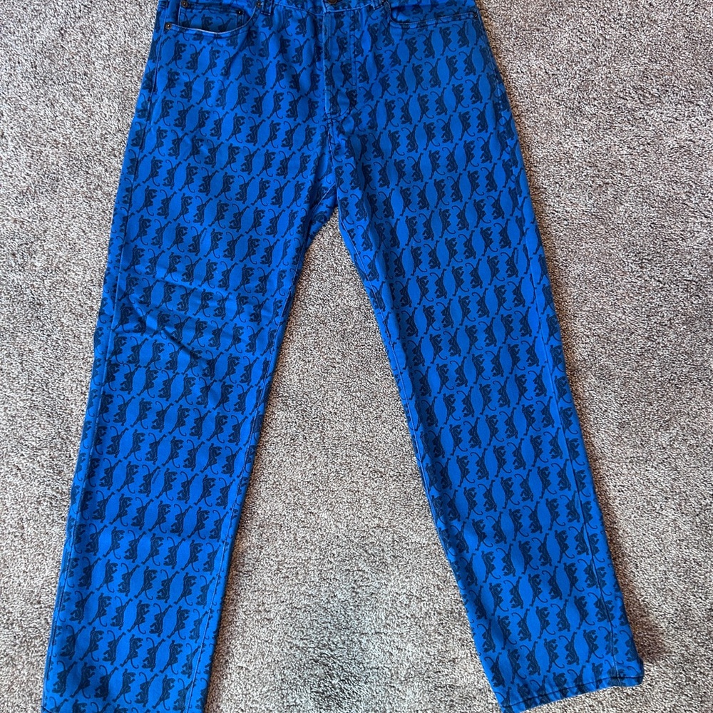 Supreme Blue Patterned Men Jeans